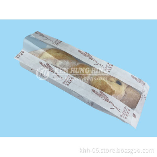 Food grade material custom baguette packaging bag with window